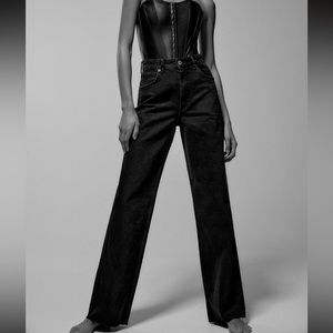 Zara TRF wide leg black Jean size 27 (4)